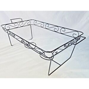 Party Essentials Black Wire 6 Chafing Buffet Serving Racks fits 20" x 12" Dish